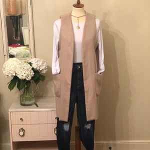 Waverly Grey taupe wool blend long vest